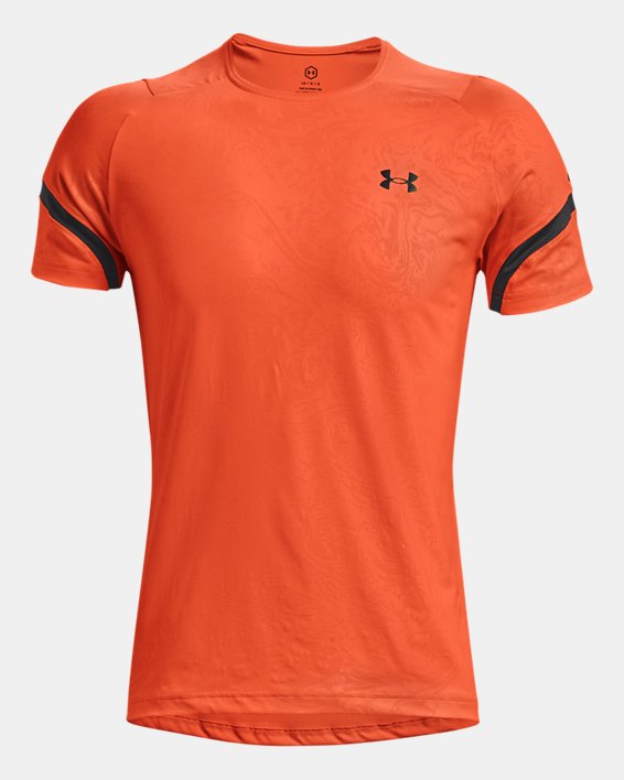 Men's UA RUSH™ 2.0 Emboss Short Sleeve, Orange, pdpMainDesktop image number 6